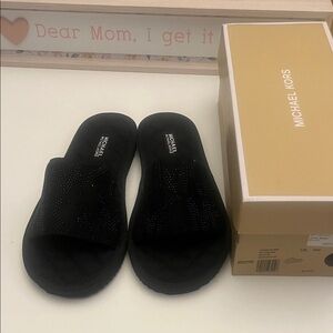 Michael Kors Black Embellished Slides